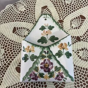 Floral Ceramic Wall Pocket